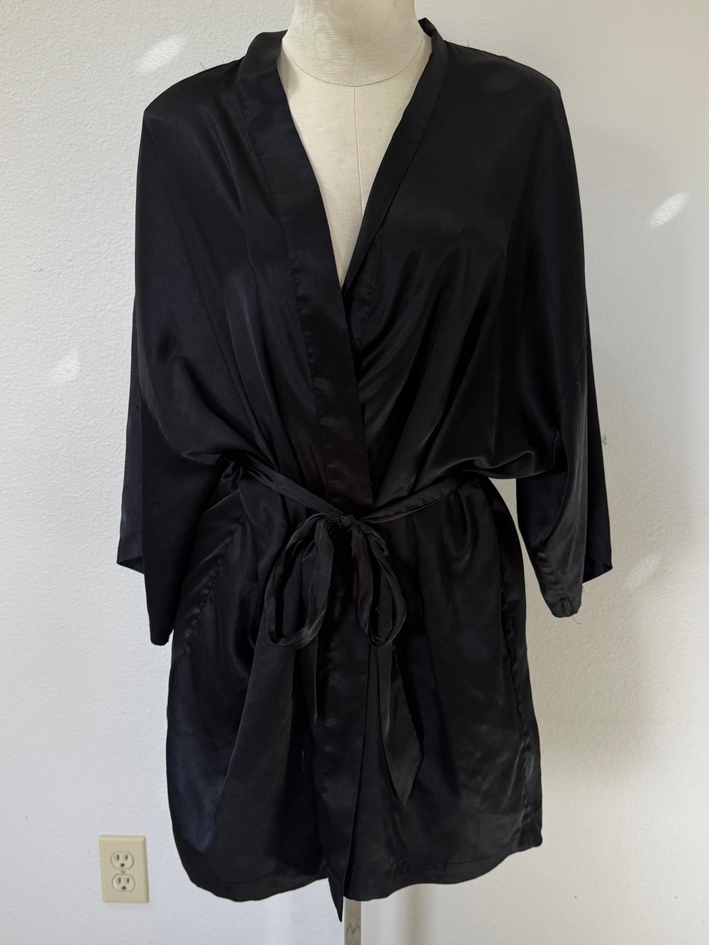 Black Satin Robe